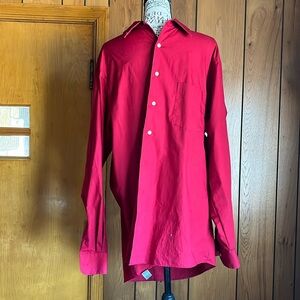 Van Heusen dark red men’s button down.  Size 34/35, neck 16 and 1/2.